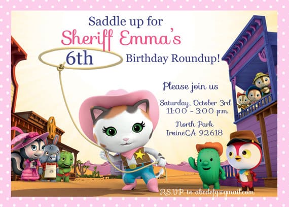 personalized-sheriff-callie-birthday-party-invitations | Birthday Buzzin