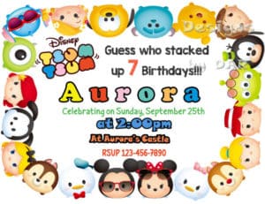 tsum tsum party invitations 