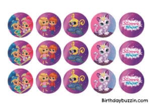 Shimmer and Shine cupcake toppers