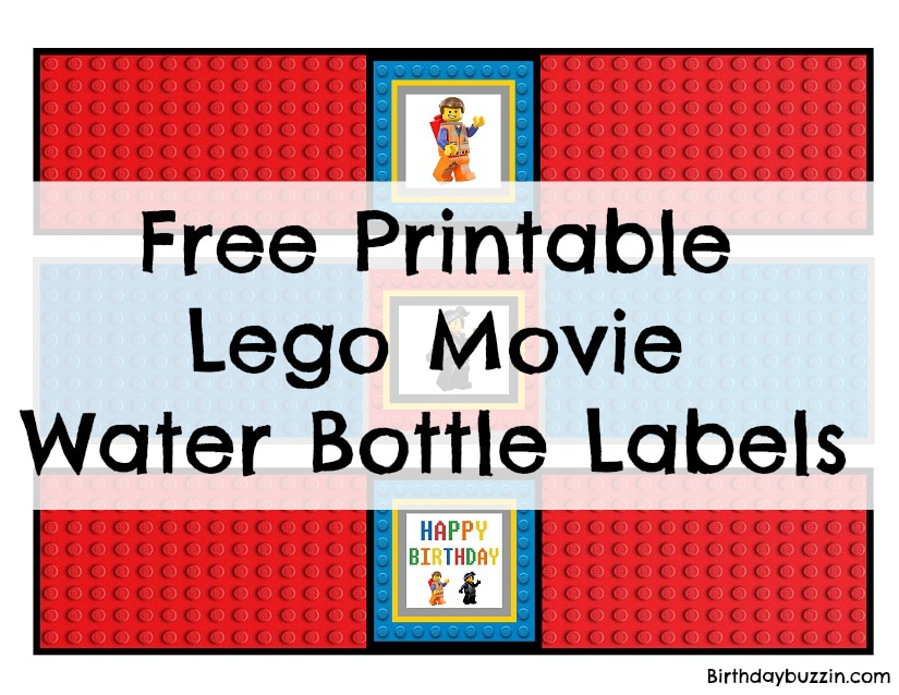 Free Printable Lego Water Labels