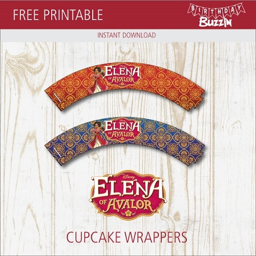 Free printable Elena of Avalor Cupcake Wrappers