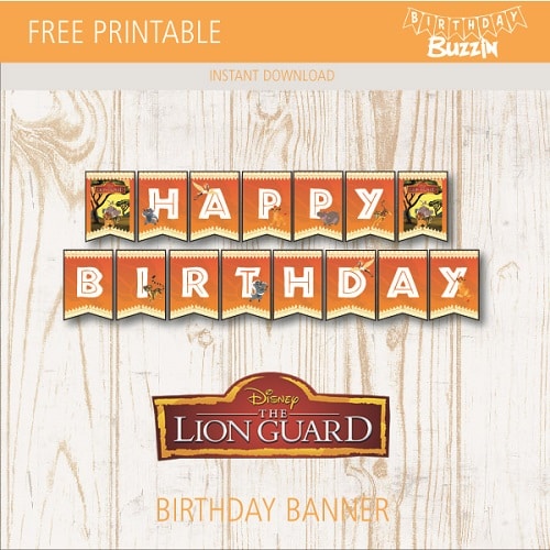 Free printable Lion Guard Birthday Banner