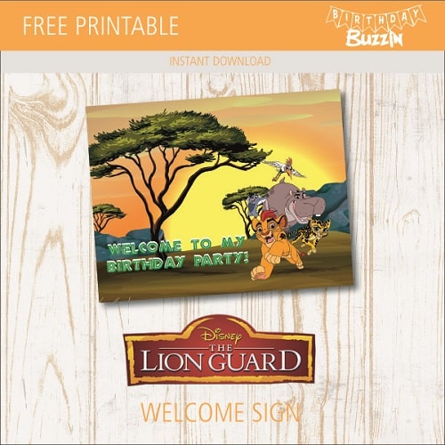 Free printable Lion Guard Welcome Sign