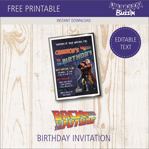 Back To The Future Invitation Template 6