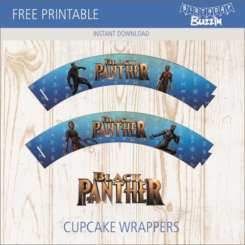 Free printable Black Panther Cupcake Wrappers