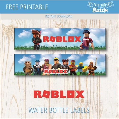 Free Printable Roblox water bottle Labels