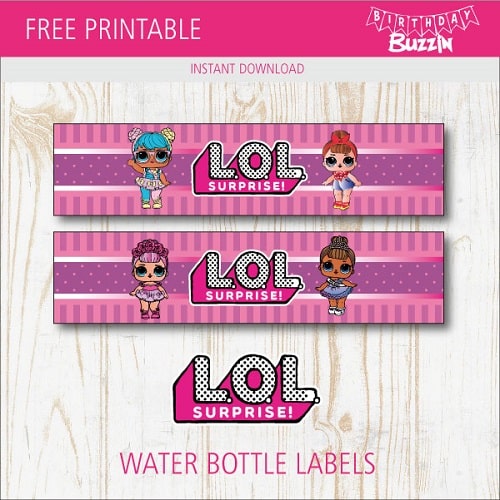 Free Printable LOL Surprise Water Bottle Labels Birthday Buzzin