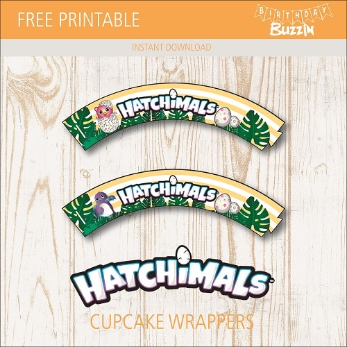 Free printable Hatchimals Cupcake Wrappers