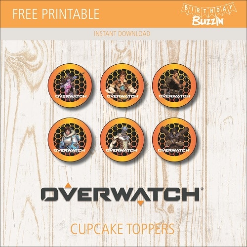 Free printable Overwatch Cupcake Toppers