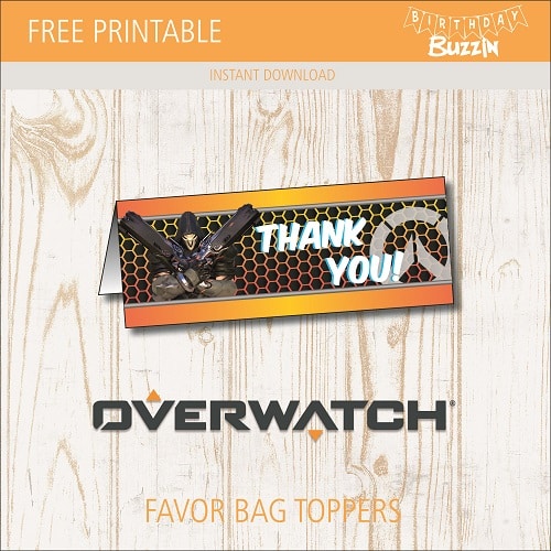 Free printable Overwatch Favor Bag Toppers