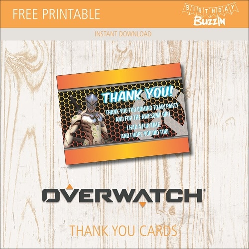 Free printable Overwatch Thank You Cards