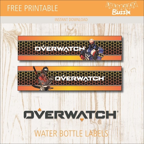 Free printable Overwatch Water Bottle labels