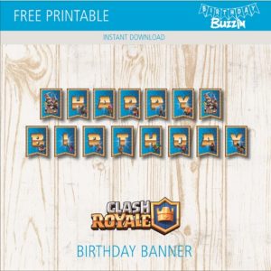 Free printable Clash Royale Birthday Banner