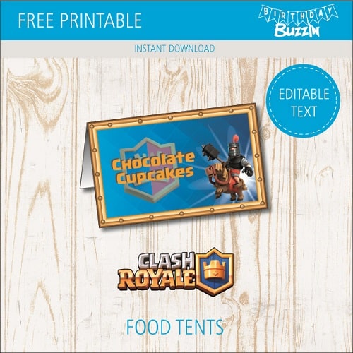 Free printable Clash Royale Food Tents