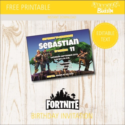 free printable fortnite birthday party invitations - fortnite invite to party not working