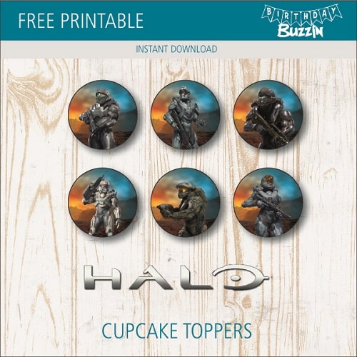 Free printable Halo Cupcake Toppers