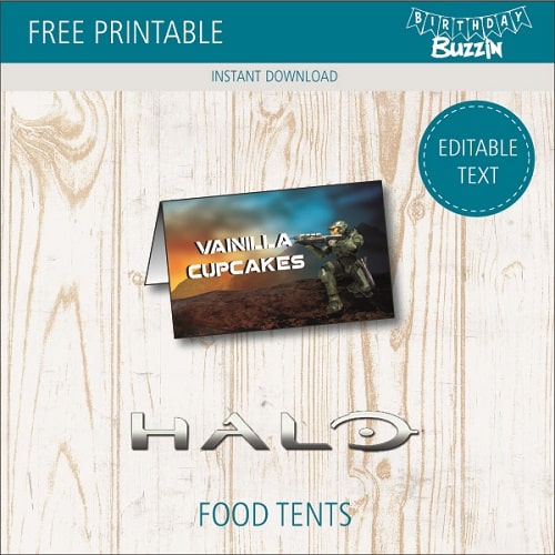 Free printable Halo Food tents