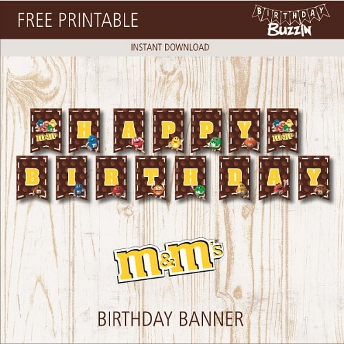 M&M Candy Themed Happy Birthday Banner | M and M | Candy | Birthday Party  Decoration Banner