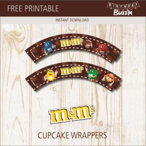 Free printable M&M Cupcake Wrappers