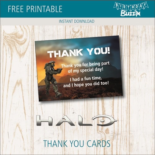 free printable Halo Thank You Cards