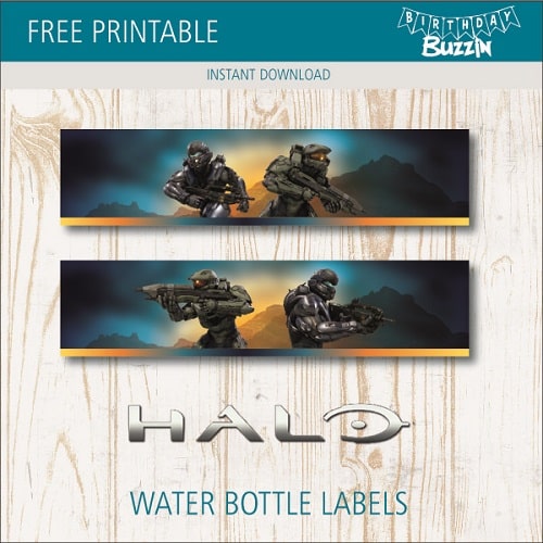 free printable Halo Water Bottle Labels