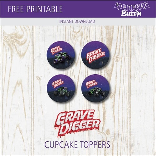 Free Printable Grave Digger Cupcake Toppers