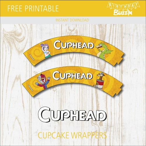 Free printable Cuphead Cupcake Wrappers