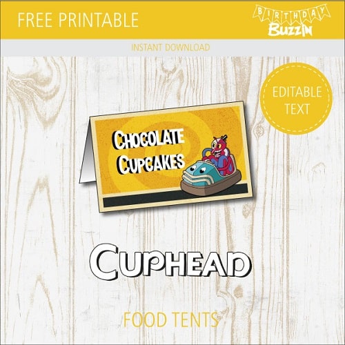 Free printable Cuphead Food Tents