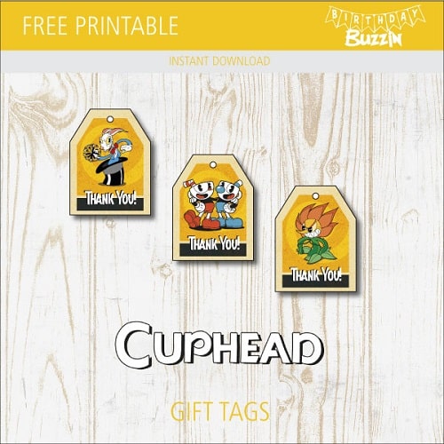 Free printable Cuphead Gift Tags