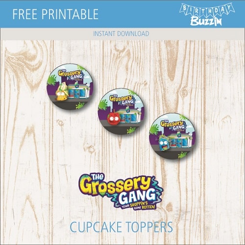 Free printable Grossery Gang Cupcake Toppers