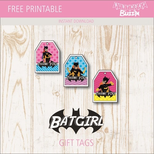 Free Printable Batgirl Gift Tags