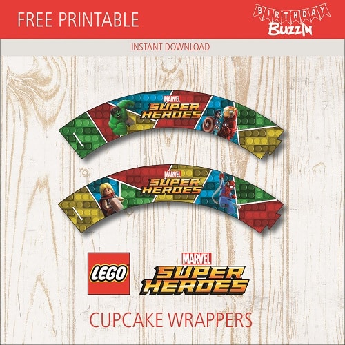 Free Printable Lego Marvel Superheroes Cupcake Wrappers