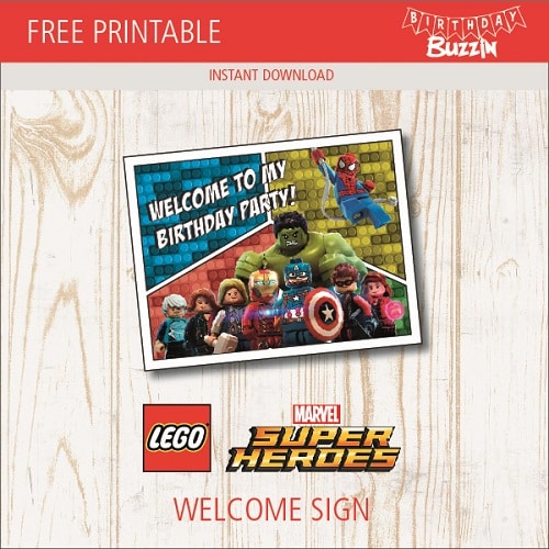 Free Printable Lego Marvel Superheroes Welcome Sign