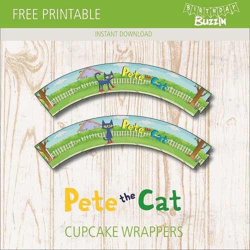 Free Printable Pete the Cat Cupcake Wrappers