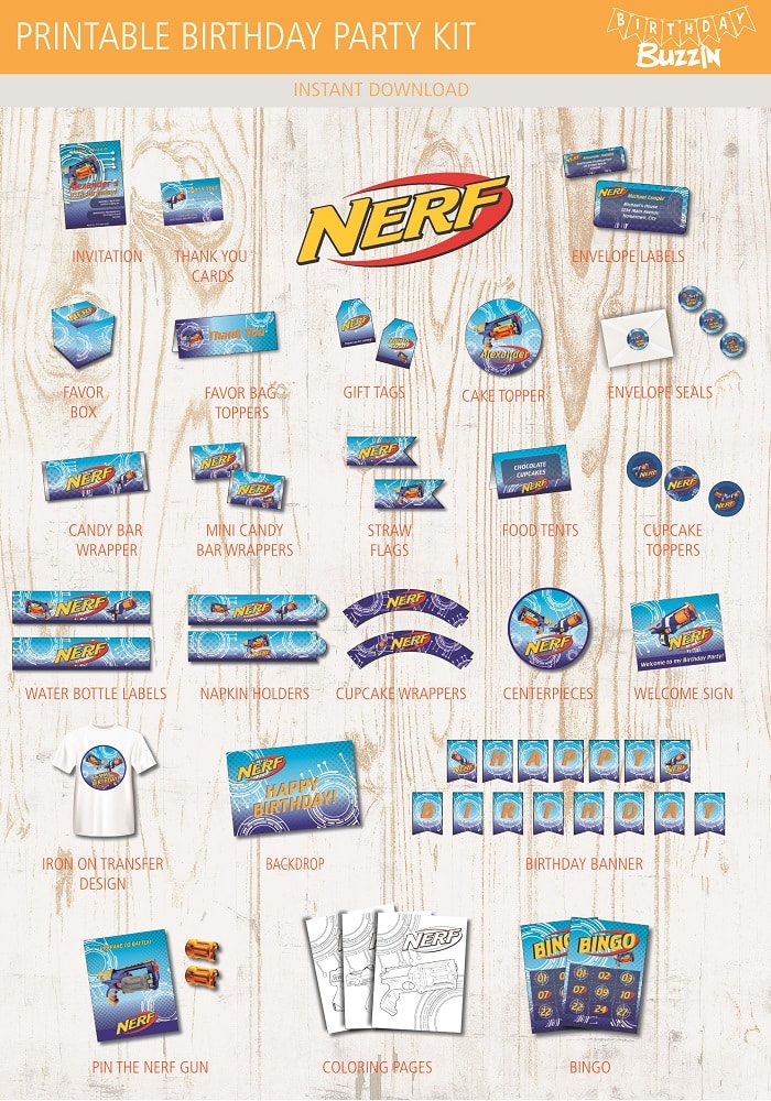 Download Nerf Birthday Party Printables Archives Birthday Buzzin