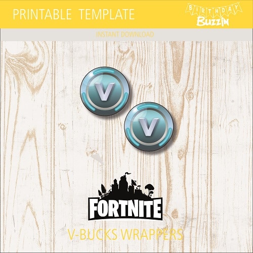 Free Printable Fortnite V-bucks Cupcake Toppers BDC