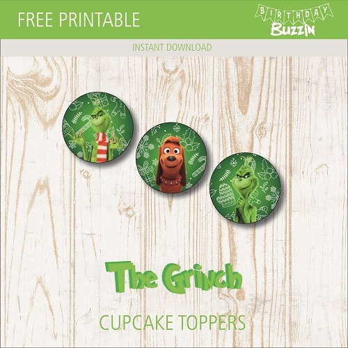 grinch cupcake toppers