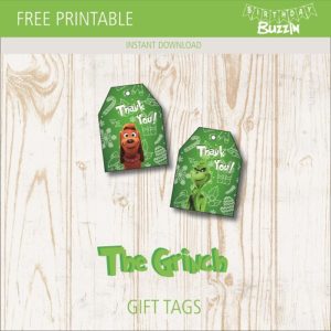 Free Printable The Grinch Favor Tags | Birthday Buzzin