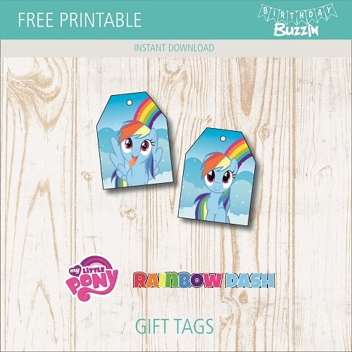 Free printable Rainbow Dash Gift Tags