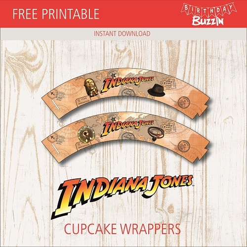Free Printable Indiana Jones Cupcake Wrappers