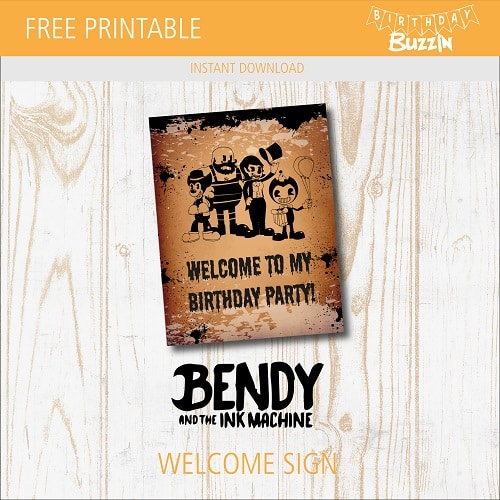 Editable Bendy And The Ink Machine Birthday Invitations DIY