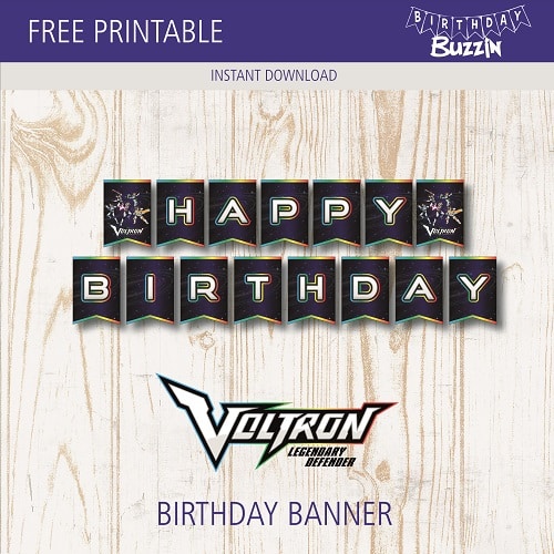 Free printable Voltron Birthday Banner