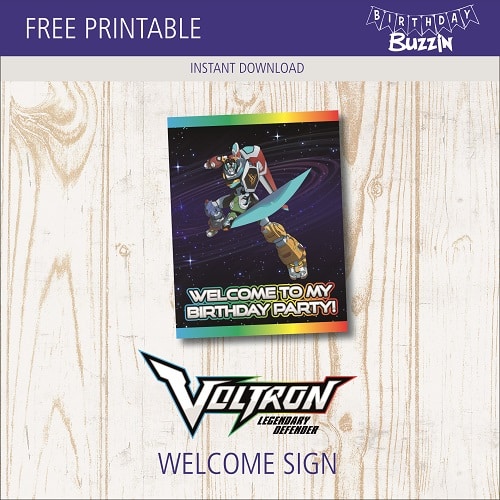 Free printable Voltron Welcome Sign