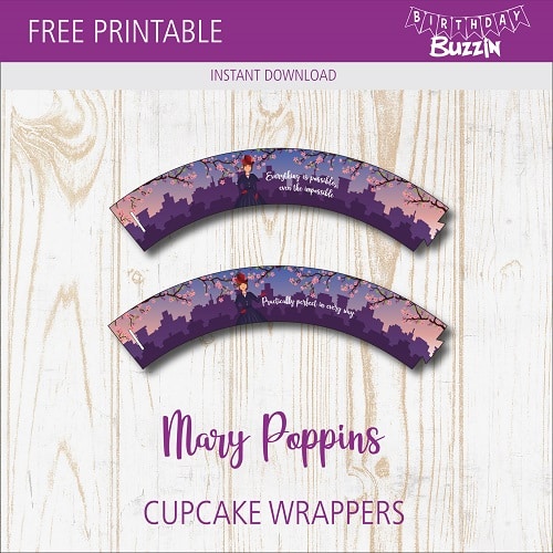 Free Printable Mary Poppins Cupcake Wrappers