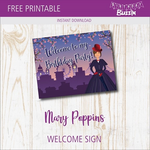 Free Printable Mary Poppins Welcome Sign