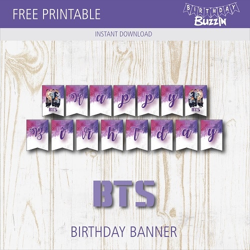 Free Printable Bts Happy Birthday Banner