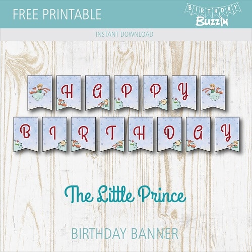 Free printable Little Prince Birthday Banner