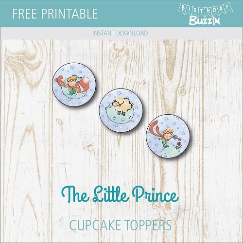 Free printable Little Prince Cupcake Toppers