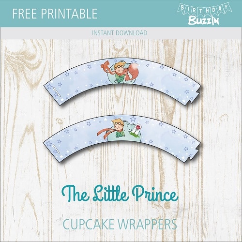 Free printable Little Prince Cupcake Wrappers