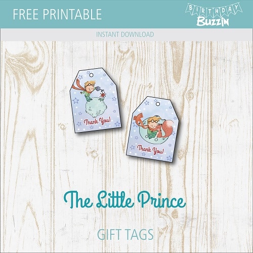 Free printable Little Prince Favor Tags